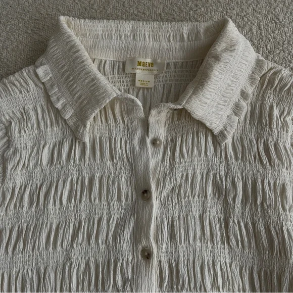 Maeve Smocked Button-Front Top - Picture 4 of 5